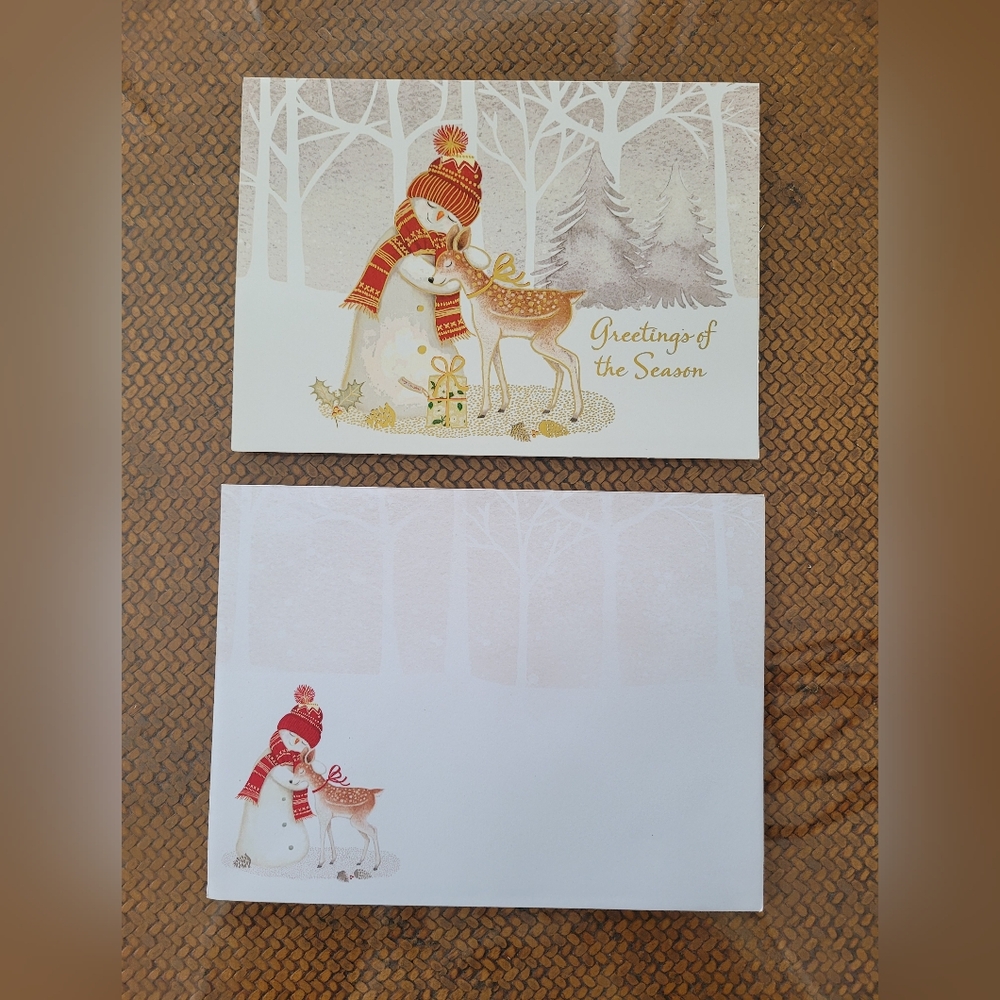 15/$22 Festive Snowman and Deer Greeting Cards